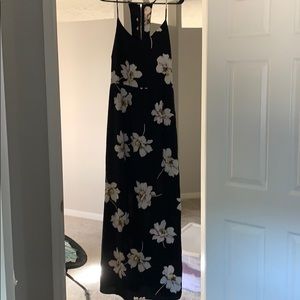 Black, floral maxi dress
